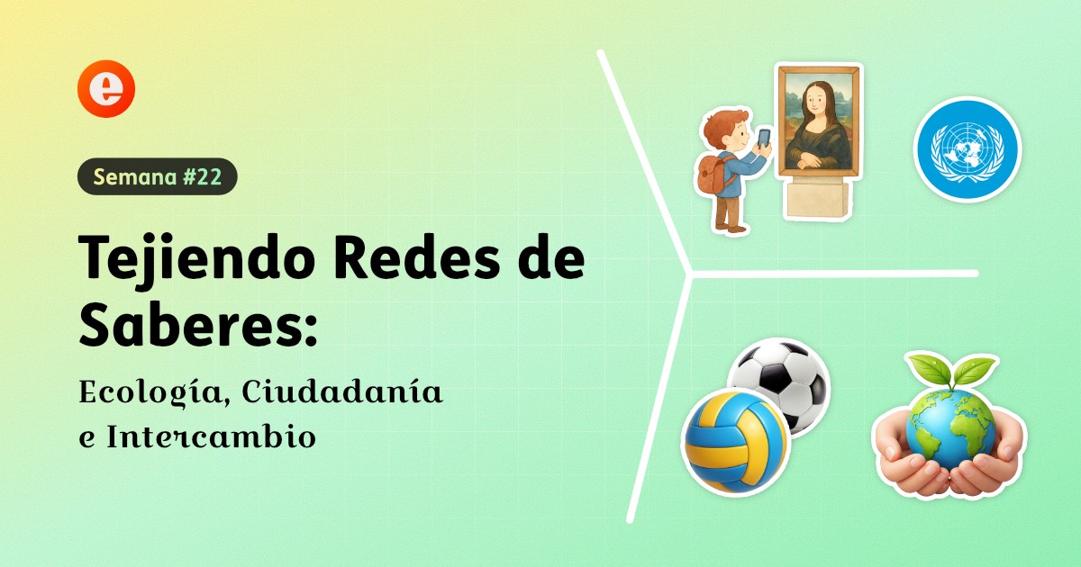 Collage que integra el logo estilizado de la ONU, una planta brotando (PRAES), la fachada del MAMM y niños jugando fútbol y voleibol en un ambiente de integración.
