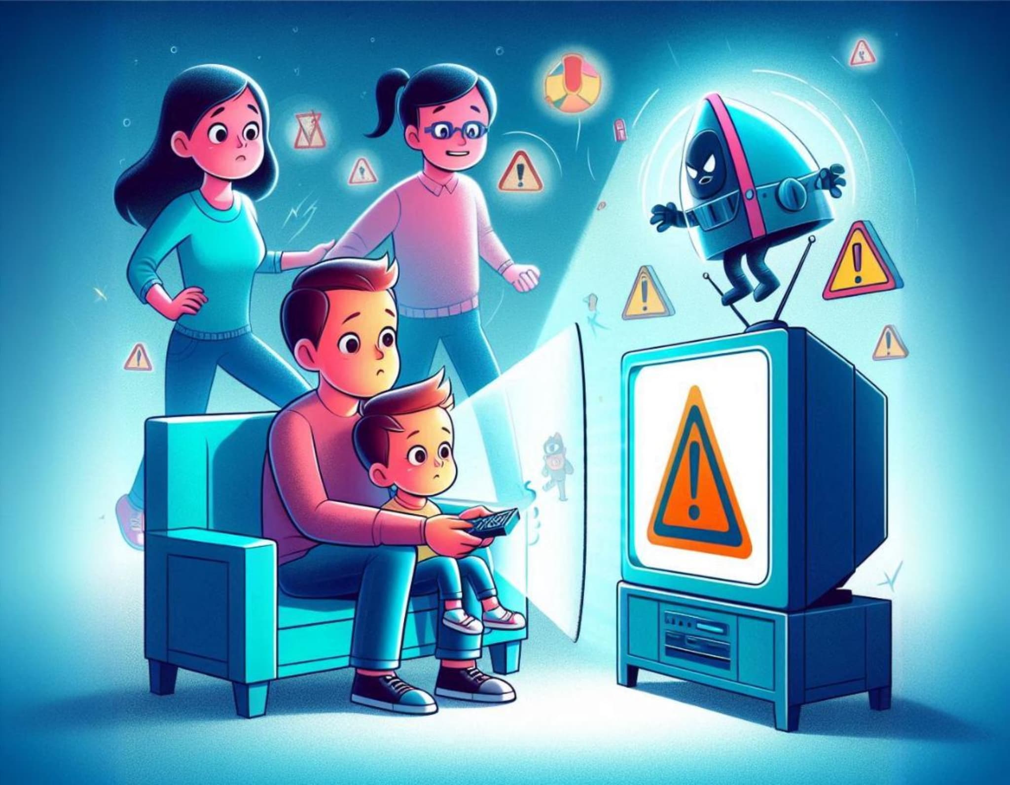 Niño compartiendo tiempo en pantallas con sus padres