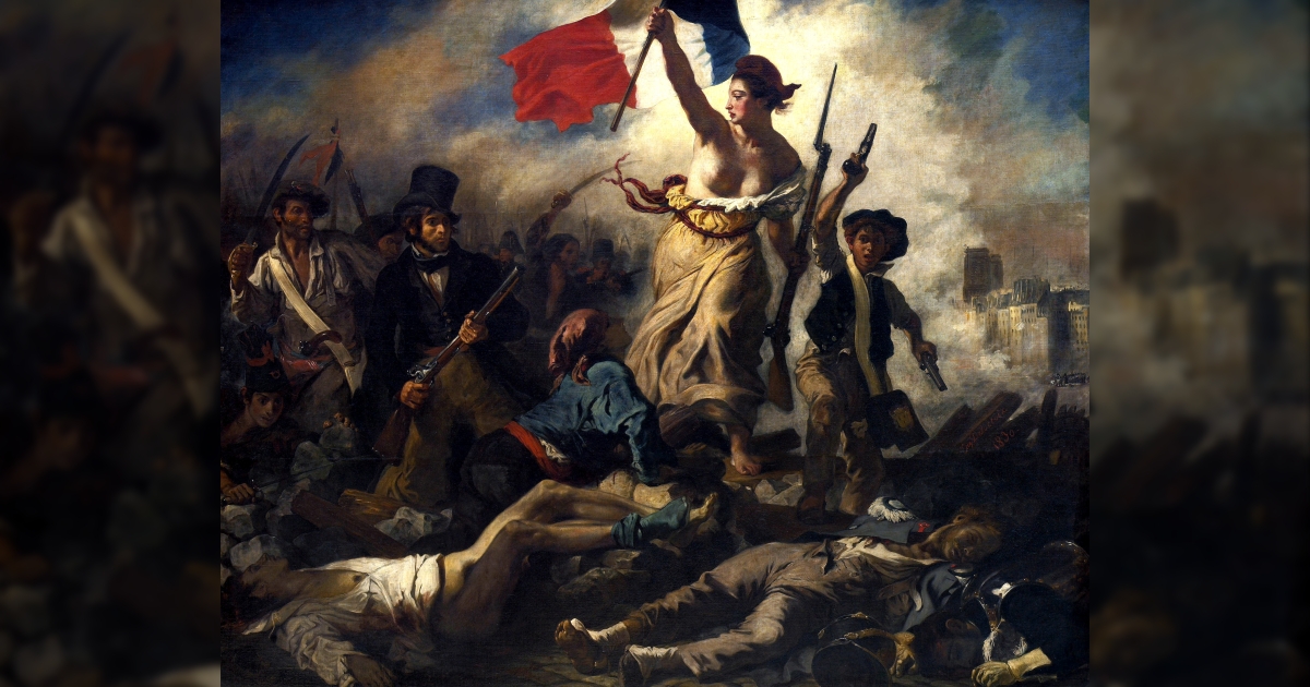 Obra La Libertad guiando al pueblo de Eugène Delacroix