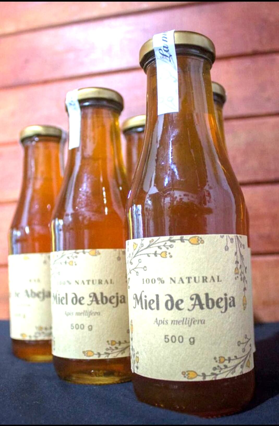 Frasco de miel de abejas